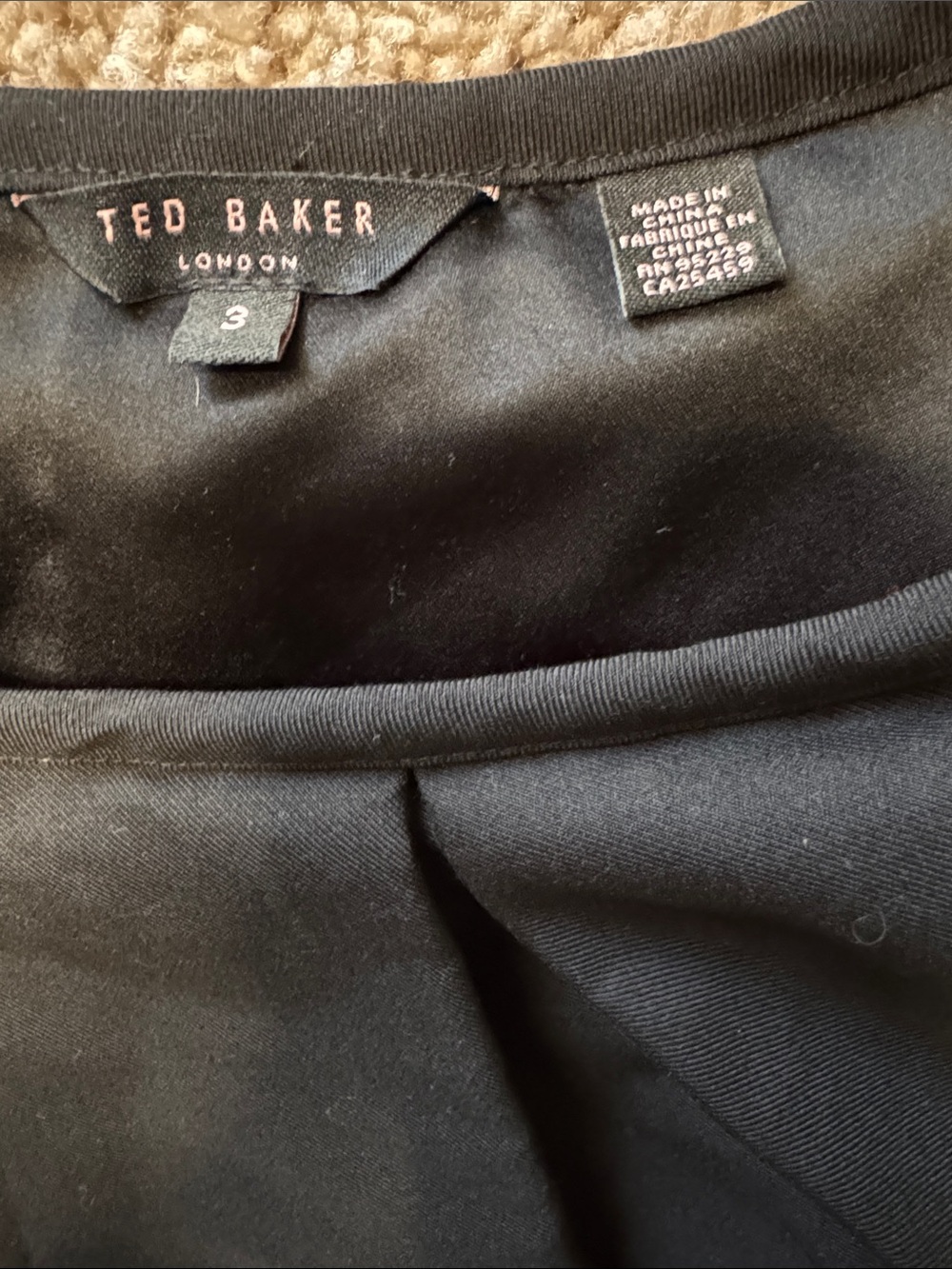 Ted Baker Black Ruffle-Neck Midi Dress - Picture 2 of 3